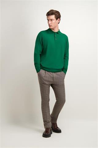 Zielone polo męskie z wełny merino 74249 - 469751