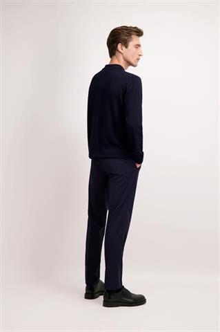 Granatowe polo męskie z wełny merino 74196 - 486911