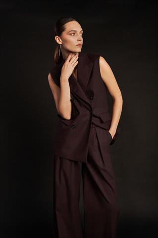 Bordowa kamizelka z kaszmirem 86718 - 503351