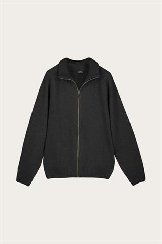 Grafitowy sweter męski z wełną 74224 - 508101