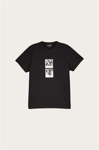 Czarny t-shirt męski z nadrukiem 78054 - 517841