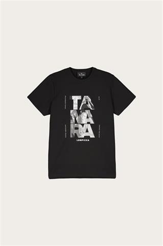 Czarny t-shirt męski z nadrukiem 78055 - 517861