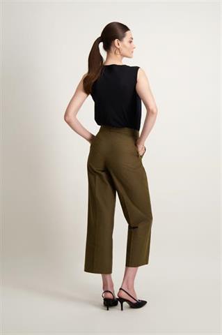 Khaki spodnie damskie z bawełną 86874 - 526721