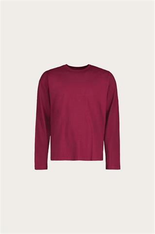 Bordowy longsleeve męski bawełniany 78029 - 545321