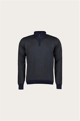 Granatowy sweter męski z bawełną 73909 - 546631