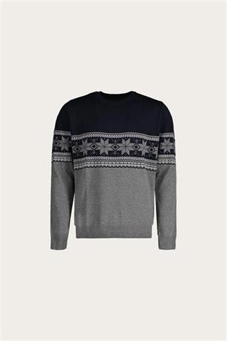 Granatowy sweter świąteczny z bawełną 74070 - 546691