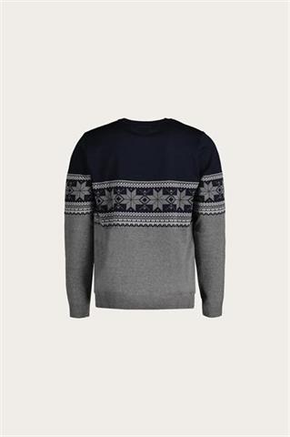 Granatowy sweter świąteczny z bawełną 74070 - 546701