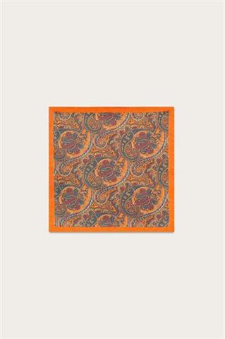 Pomarańczowa poszetka we wzór paisley 57595 - 552661