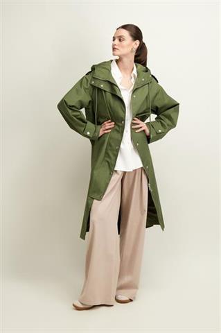 Zielona bawełniana parka damska 86857 - 559171