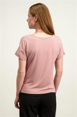 Różowa bluzka damska z krótkim rękawem 87080 - 583141