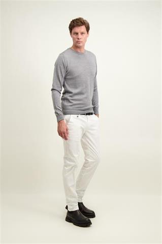 Szary sweter męski z wełny merino 74286 - 584011