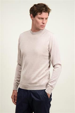 Beżowy sweter męski z wełny merino 74283 - 584101