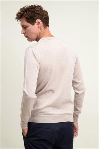 Beżowy sweter męski z wełny merino 74283 - 584121