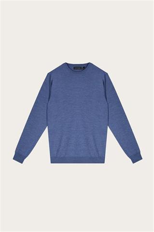 Niebieski sweter męski z wełny merino 74287 - 584491