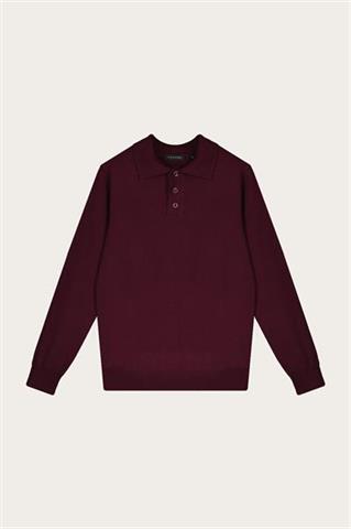 Bordowy sweter męski z wełny merino 74276 - 592001