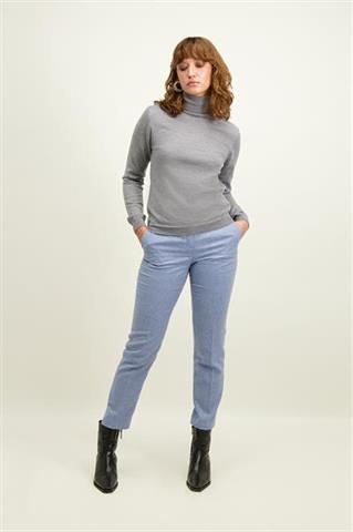 Szary golf damski z wełny merino 87118 - 594531
