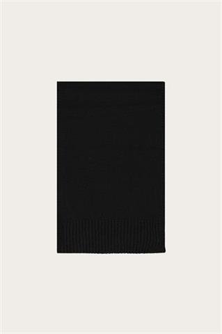 Czarny szal damski z wełną merino 87143 - 600001