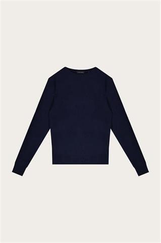 Granatowy sweter męski z wełną 74317 - 602321
