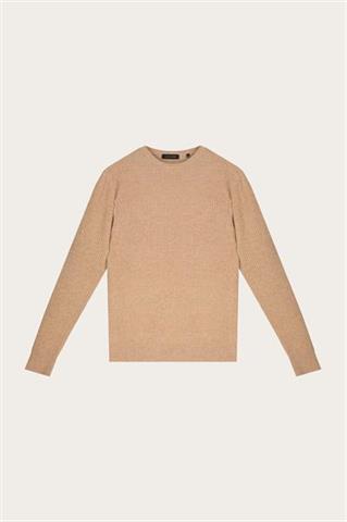 Beżowy sweter męski z wełną 74318 - 602371