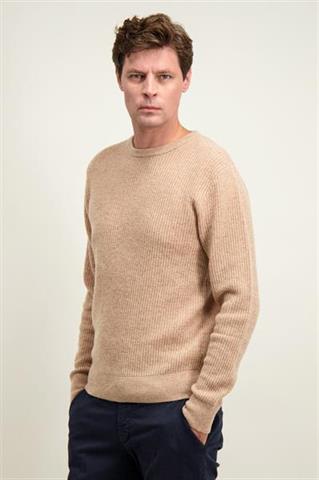 Beżowy sweter męski z wełną 74318 - 602381
