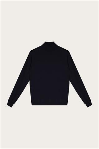 Granatowy golf damski z wełny merino 87116 - 603171