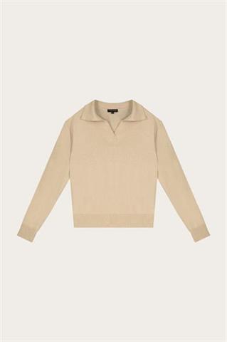 Beżowy sweter damski z wełną merino 87120 - 603271