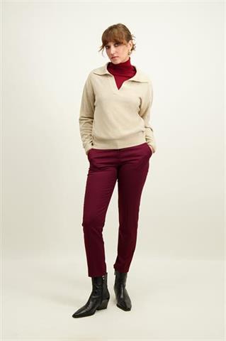 Beżowy sweter damski z wełną merino 87120 - 603291
