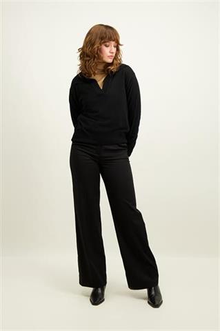 Czarny sweter damski z wełną merino 87121 - 603341