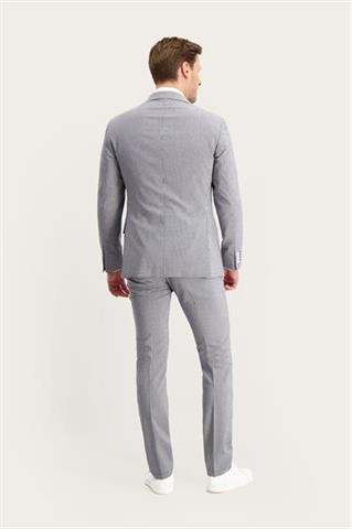 Granatowo-białe spodnie męskie chinos 60155 - 610681