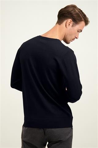 Granatowy sweter męski z wełny merino 74268 - 620661