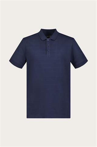 Granatowa koszulka polo męska z bawełną 76146 - 624311