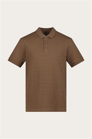 Brązowa koszulka polo męska z bawełną 76147 - 624351