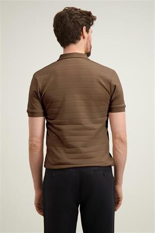 Brązowa koszulka polo męska z bawełną 76147 - 626731