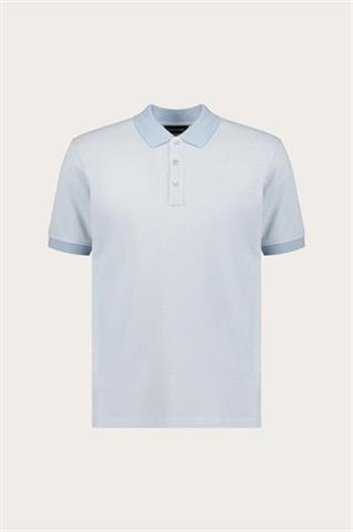 Niebieska bawełniana koszulka polo męska 74321 - 629781