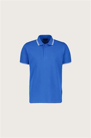 Niebieska bawełniana koszulka męska polo 74127 - 632051
