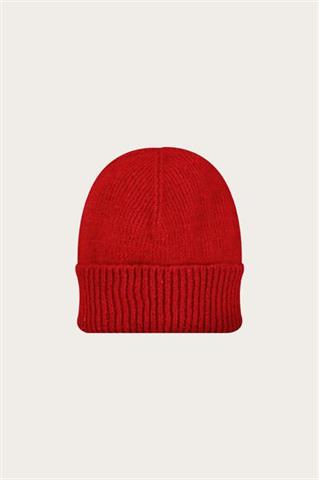 Czerwona czapka damska z wełną merino 87476 - 633651