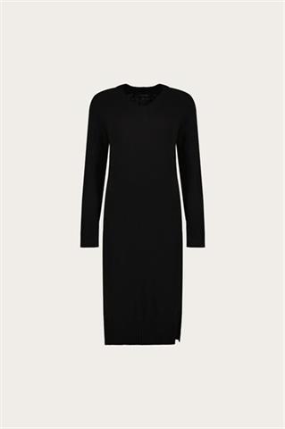 Czarna sukienka z wełną merino i kaszmirem 87449 - 635871