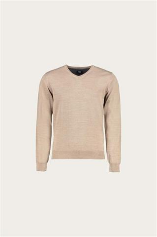Kamelowy sweter męski z wełną 73903 - 639311