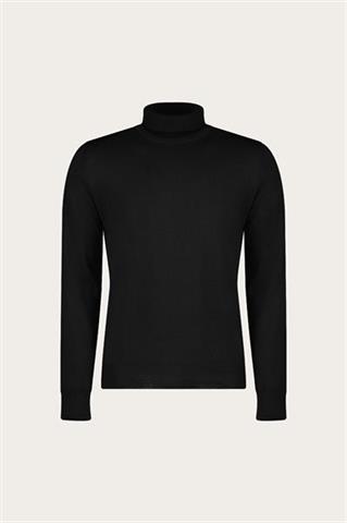 Czarny golf męski z wełny merino 74226 - 640051