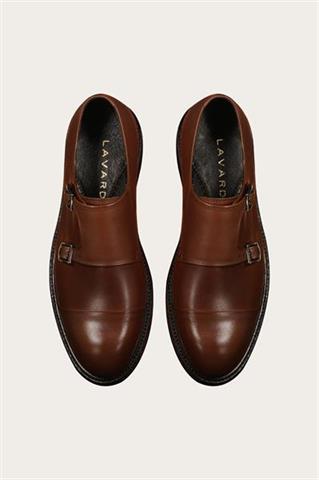Brązowe skórzane buty męskie 58919 - 654001