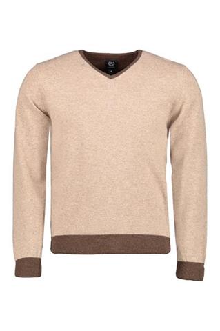 Beżowy sweter męski V-Neck 73819 - 82171