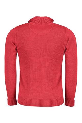 Bordowy sweter ze stójką Troyer 73830 - 83051