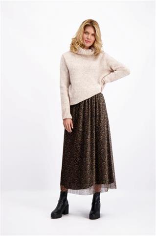 Plisowana spódnica w panterkę Look 84899 - 94171