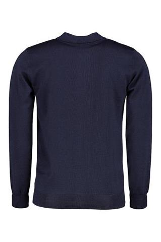 Granatowy sweter męski polo 73822 - 96631