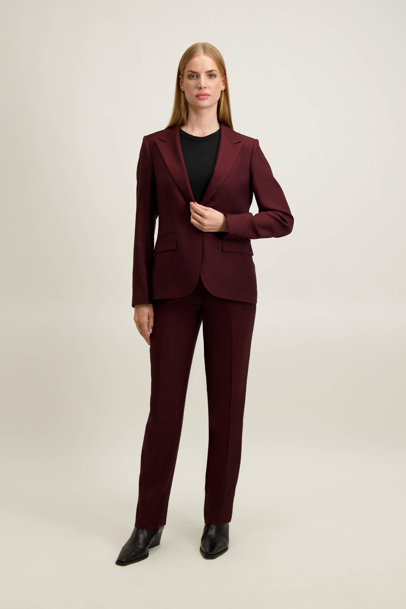 Bordowe spodnie damskie 87455
