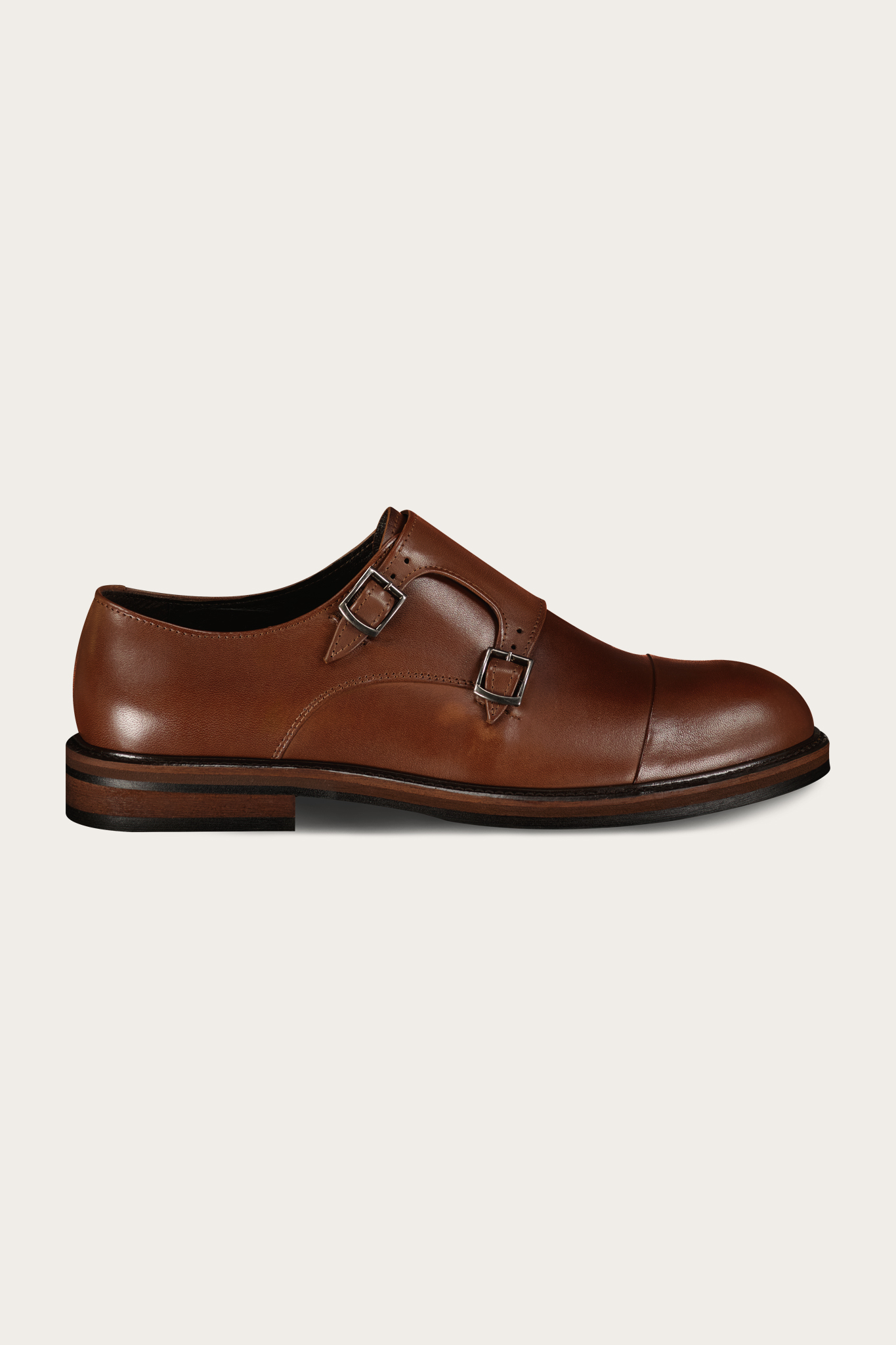 Brązowe skórzane buty męskie 58919
