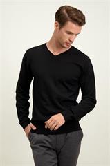 Czarny sweter męski z wełny merino 74267