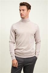 Beżowy golf męski z wełny merino 74278